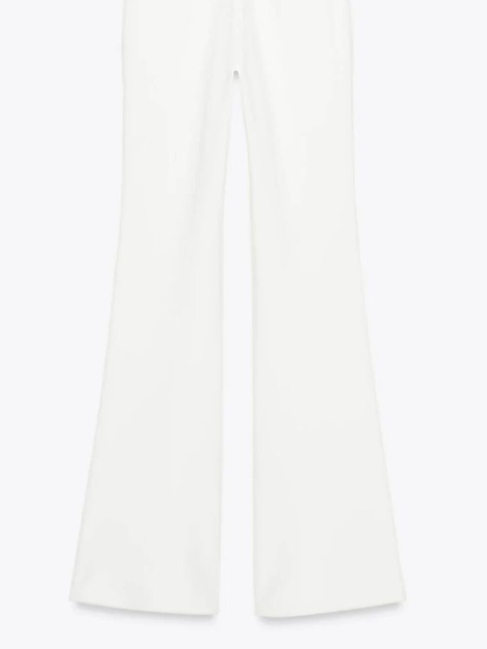 Zara Crepe Flare Trousers in White In Size M NWT